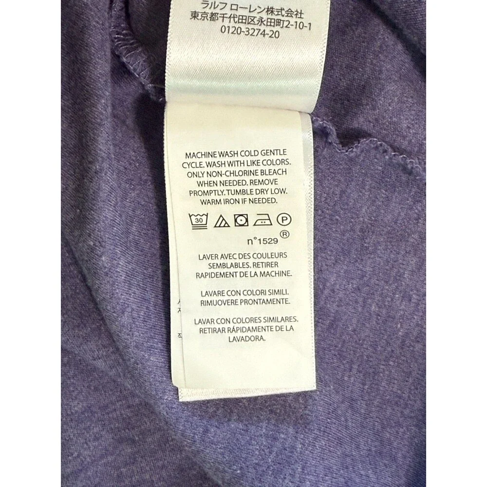 Polo Ralph Lauren Mens XL TG Polo Shirt Purple Heathered Short Sleeve Pony